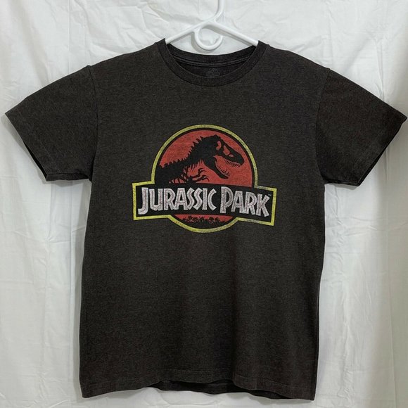 Classic Jurassic Park Logo T-Shirt Unisex M Brown - Picture 1 of 5